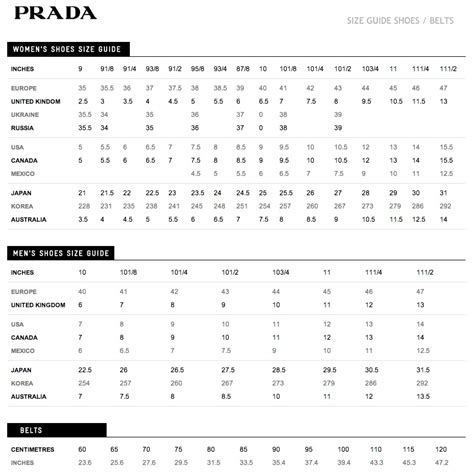 prada costumes|Prada dress size chart.